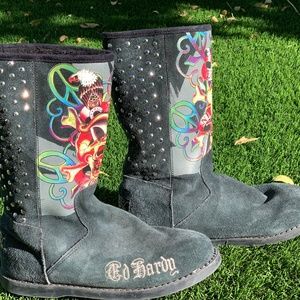 ED HARDY VINTAGE STUDDED BOOTS